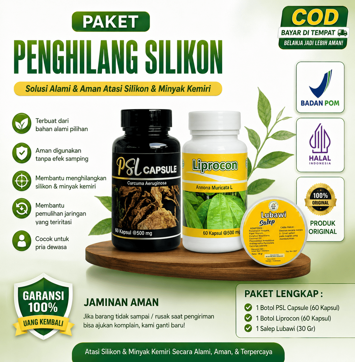 Paket Herbal PSL Capsule Liprocon Lubawi Salep